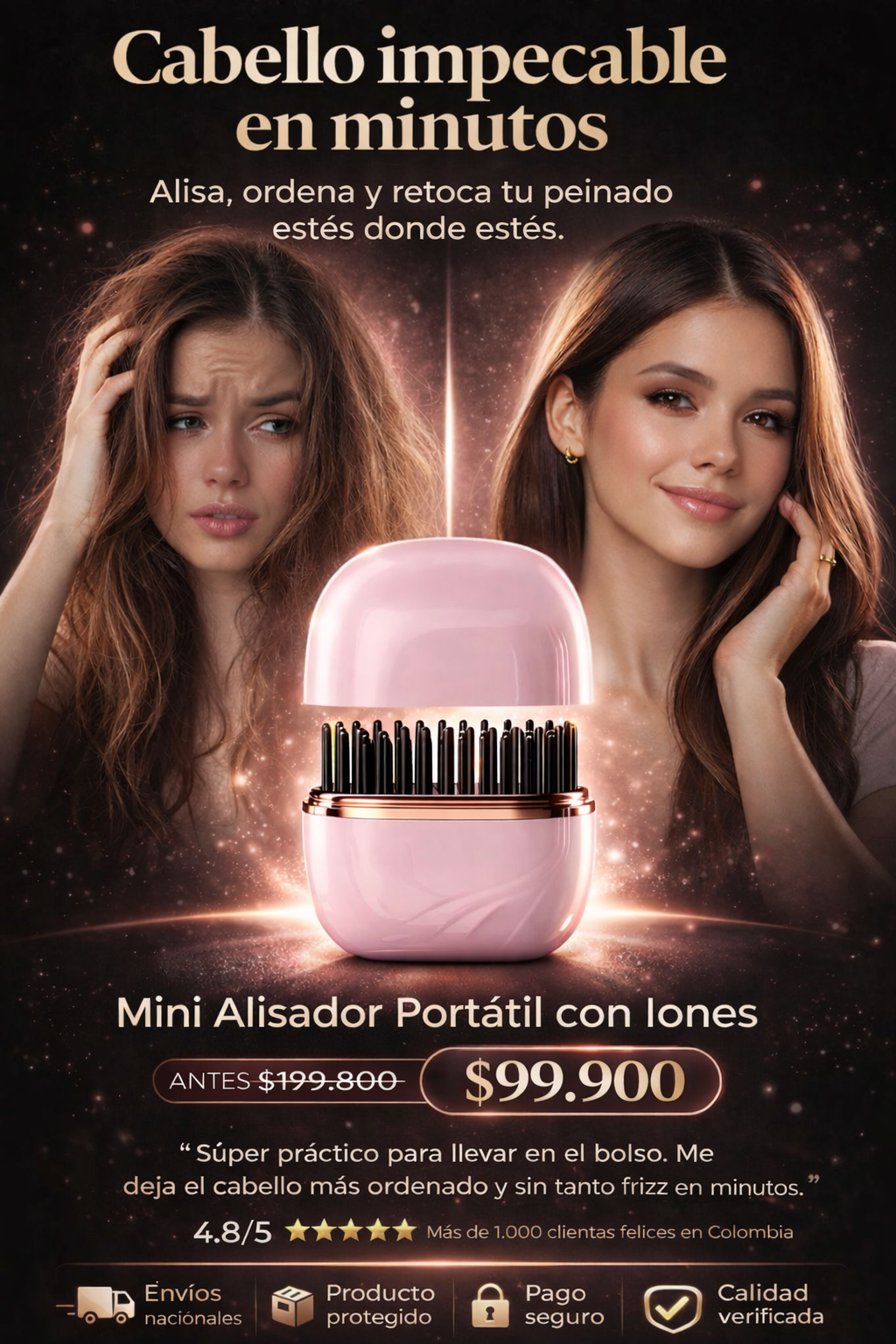 MINI ALISADOR PORTATIL CON IONES